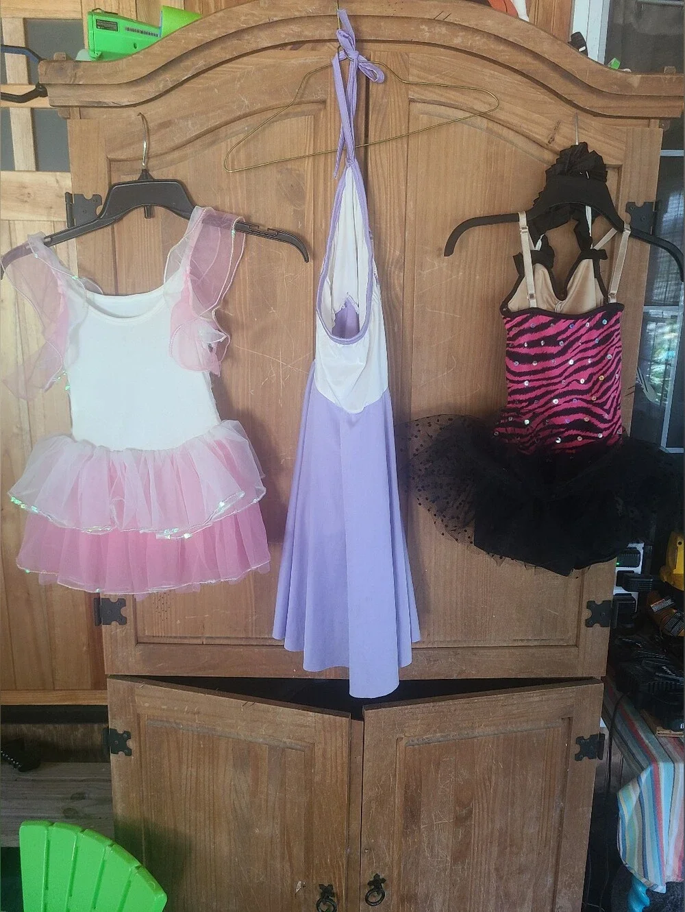 3pc Dance Costume & Dress Up Lot: Pink Tutu, Purple Lyrical & Zebra Set
